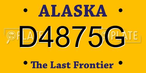 D4875G Alaska License Plate