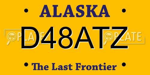D48ATZ Alaska License Plate