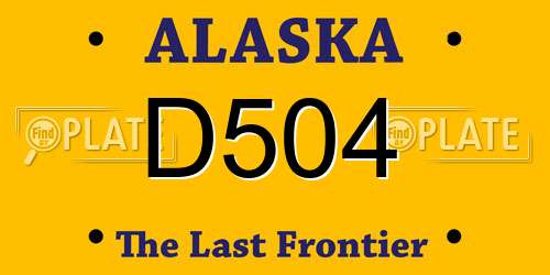 D504 Alaska License Plate