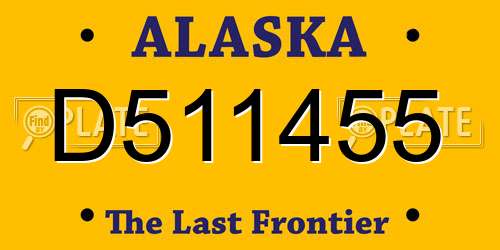D511455 Alaska License Plate