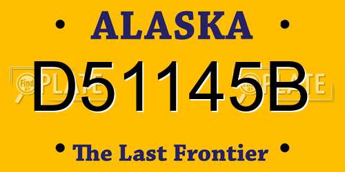 D51145B Alaska License Plate