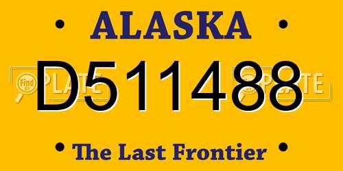 D511488 Alaska License Plate