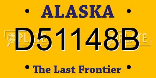 D51148B Alaska License Plate