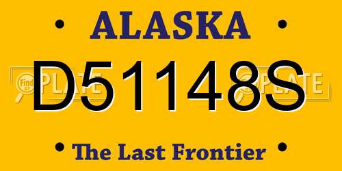 D51148S Alaska License Plate