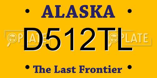 D512TL Alaska License Plate