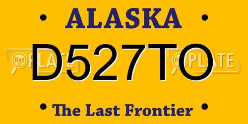 D527TO Alaska License Plate