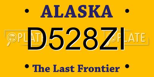 D528ZI Alaska License Plate
