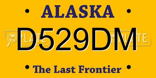 D529DM Alaska License Plate
