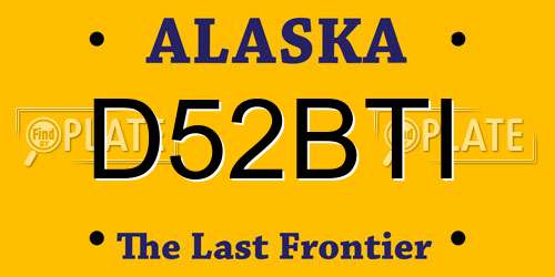 D52BTI Alaska License Plate