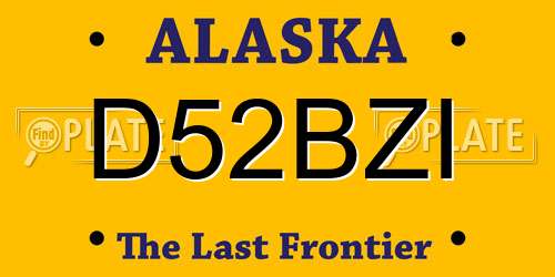 D52BZI Alaska License Plate