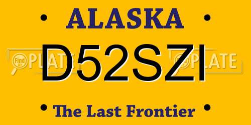 D52SZI Alaska License Plate