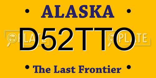 D52TTO Alaska License Plate