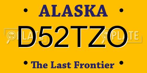 D52TZO Alaska License Plate