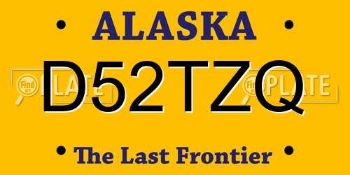 D52TZQ Alaska License Plate