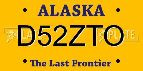 D52ZTO Alaska License Plate