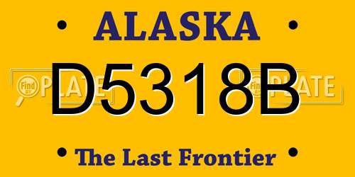 D5318B Alaska License Plate