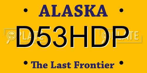 D53HDP Alaska License Plate