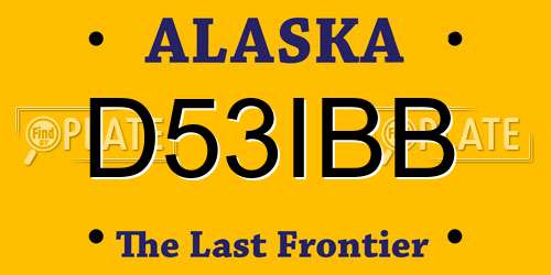 D53IBB Alaska License Plate
