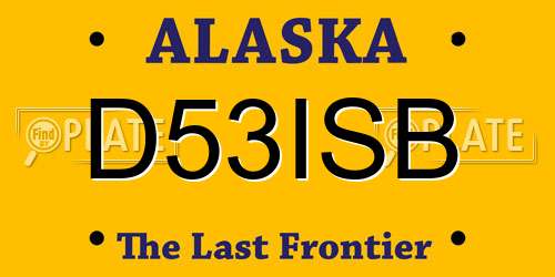 D53ISB Alaska License Plate