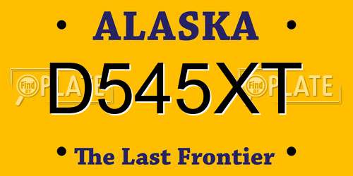 D545XT Alaska License Plate