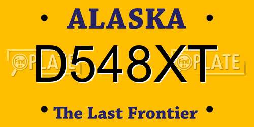 D548XT Alaska License Plate
