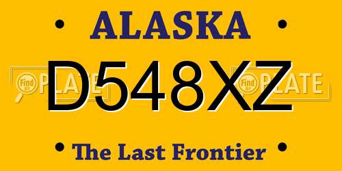 D548XZ Alaska License Plate
