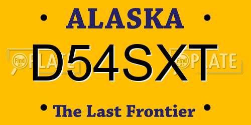 D54SXT Alaska License Plate