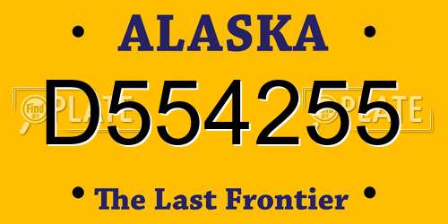 D554255 Alaska License Plate