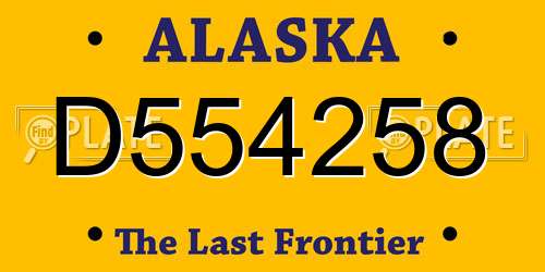 D554258 Alaska License Plate