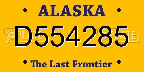 D554285 Alaska License Plate