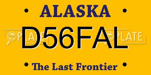 D56FAL Alaska License Plate