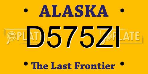 D575ZI Alaska License Plate