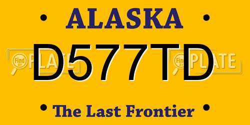 D577TD Alaska License Plate