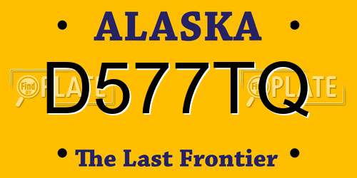 D577TQ Alaska License Plate