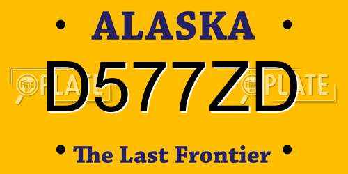 D577ZD Alaska License Plate