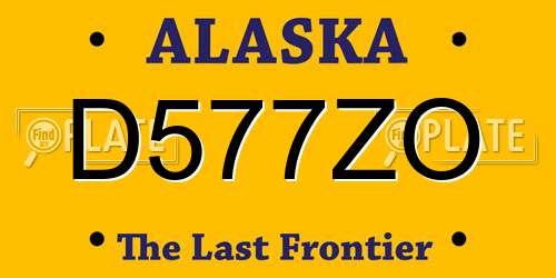 D577ZO Alaska License Plate