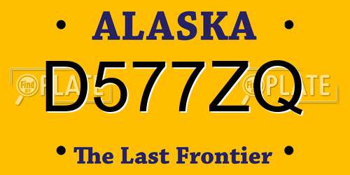 D577ZQ Alaska License Plate