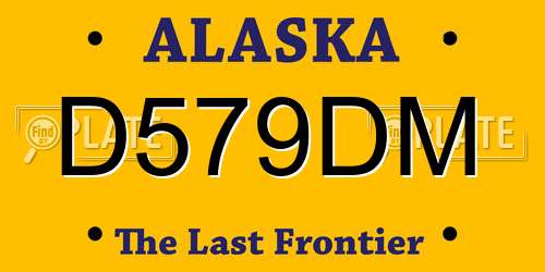 D579DM Alaska License Plate