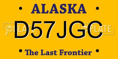 D57JGC Alaska License Plate