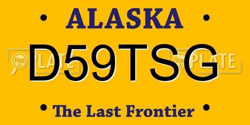 D59TSG Alaska License Plate
