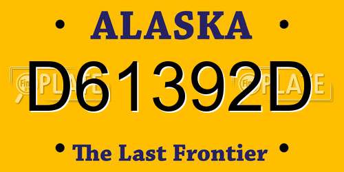D61392D Alaska License Plate
