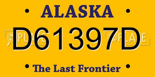 D61397D Alaska License Plate