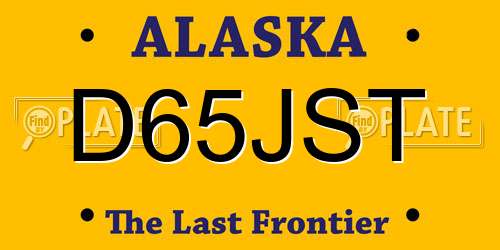 D65JST Alaska License Plate