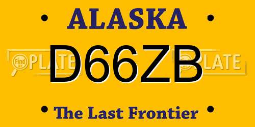 D66ZB Alaska License Plate