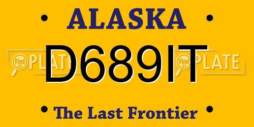 D689IT Alaska License Plate