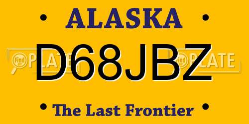 D68JBZ Alaska License Plate