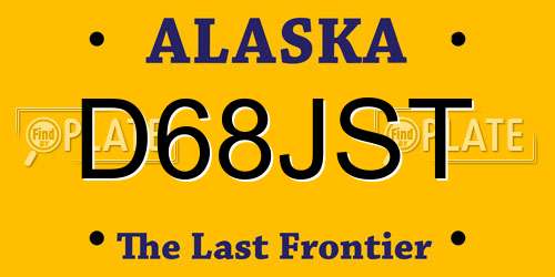 D68JST Alaska License Plate