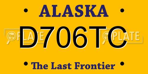 D706TC Alaska License Plate