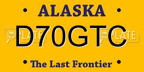 D70GTC Alaska License Plate