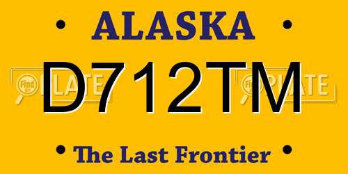 D712TM Alaska License Plate
